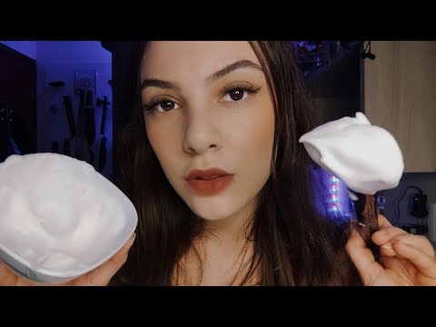 ASMR💈BARBEARIA MAIS RELAXANTE DO MUNDO (espuma de barbear) - Mori Yumi