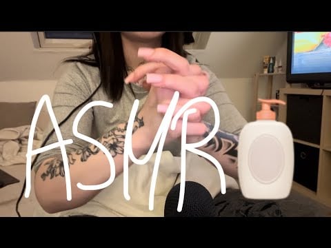 Lotion & hand sounds - nail tapping - skin scratching 🧴