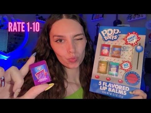 ASMR | Testing 5 Pop-Tart Lip Balms on YOU 💋 (Calm Tapping, Whispered Yapping, & Mouth Sounds)