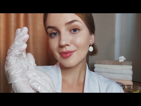 АСМР Скульптурный Массаж Лица в Перчатках с Маслом • ASMR Sculptural Oil Face Massage with Gloves