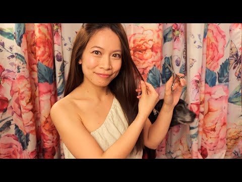 ASMR Relaxing Haircut ~ Snipping, Brushing, Combing & Whispering