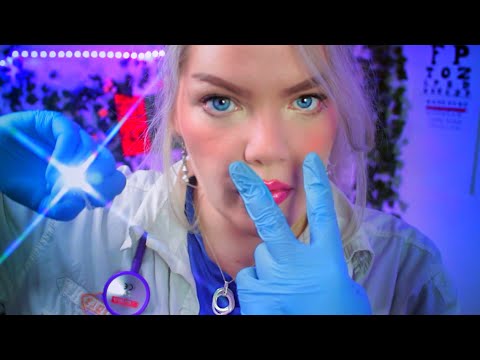 ASMR Orbital Exam | Detailed Eye Exam and Eye Tests | Woodwick Candle Ambiance, Medical RP