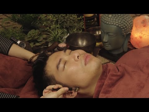 Targeted Acupressure Facial ASMR | Stress Relief & Wrinkle Reduction with Wood Tools