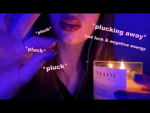 ASMR | Plucking your bad luck & negative energy away with flickering candlelight 🕯🧞‍♀️