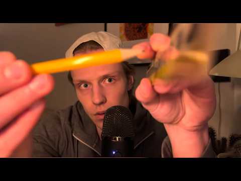 ASMR guy in class draws on your face (stay still)