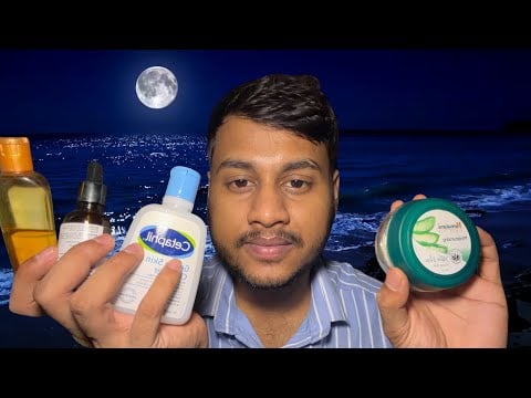 ASMR Let Me Melt Your Stress 🌙🌊 Skincare & Head Massage by the Ocean for Sleep 😴