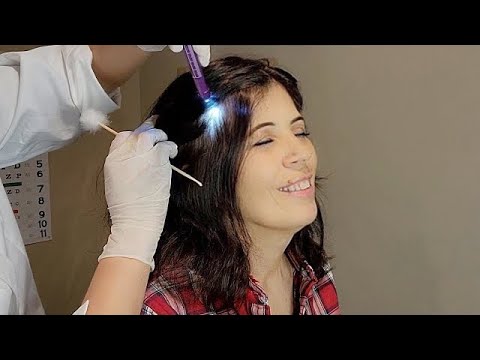 ASMR Real Person Scalp Check and Treatment with Oils, Hair Brushing (Soft Spoken Medical Skin Exam)