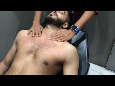 Male Muscle Chest ASMR Massage with Strong hands Shaved Chest [Arms,Hands and upper body massage]💈