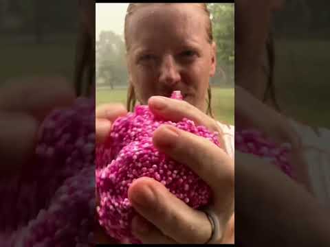 ASMR Playing With Foam Slime In The Rain #asmr