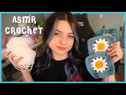 ASMR 🌼Cozy & Relaxing Crochet Session 🌼 Soft Spoken, Daisy Square