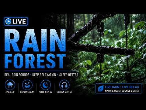Gentle Rain on Forest Leaves 🌧️ | Real Nature Sounds for Sleep, Relaxation & Deep Rest