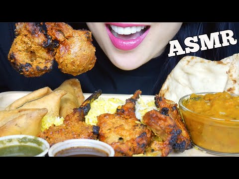 ASMR TANDOORI LAMB + SAMOSA + MASALA CURRY + NAAN BREAD (EATING SOUNDS) NO TALKING | SAS-ASMR