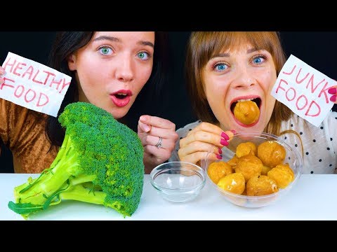 ASMR JUNK FOOD VS HEALTHY FOOD  ASMR EATING NO TALKING | EATING SOUNDS LILIBU