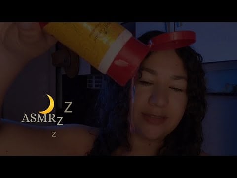 ASMR - Lavando Seu Cabelo Com Muita Espuma,Penteando,Hidratando e Secando Com Secador (SONS REAIS)