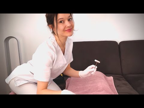 ASMR Full Body Massage POV, Doctor Back Pain Chiropractic Adjustment Roleplay (english/german)