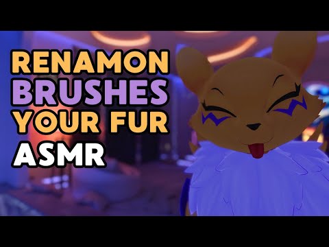 [Furry ASMR] Renamon Brushes Your Fur 💛💜 | VR Tingles | Soothing Massage and Pets for Sleep!