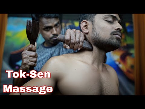 Indian Hammer Massage | Tok Sen Body Massage By Strong Wrist Barber | ASMR Head & Body Massage