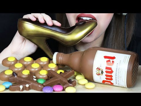 ASMR EDIBLE GOLD HIGH HEEL SHOE, AIRPLANE & EDIBLE BOTTLE (EATING SOUNDS) No Talking MUKBANG