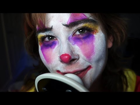 Cute Clown does ASMR earlicks