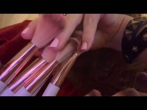 ASMR brushing your face | lofi whispers ᰔ