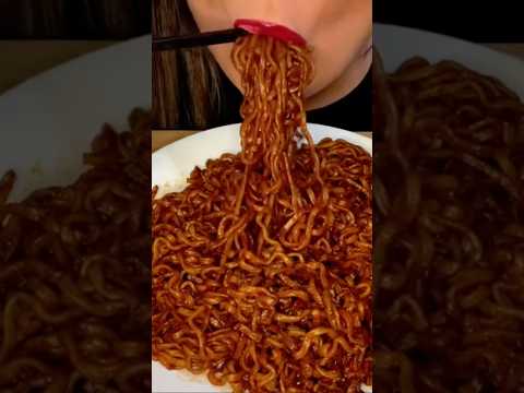 Black bean Buldak noodles #asmr #ramen #ramennoodles #food #shorts