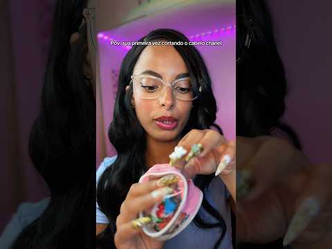 Corte de cabelo feminino #asmrbrasil #tingles #visualtingle #triggersforsleep #relax