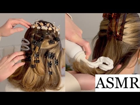 ASMR | Wishing You Happy New Year with Hair Clips & Hair Brushing 🥂✨💆🏼‍♀️💗 (hair play, no talking)
