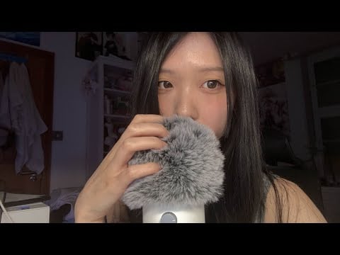 ASMR slow fluffy mic scratching for relaxation