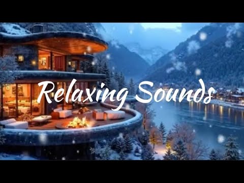 Relaxing Sounds of Snowy Winter Ambience Cozy Jazz Music Playing