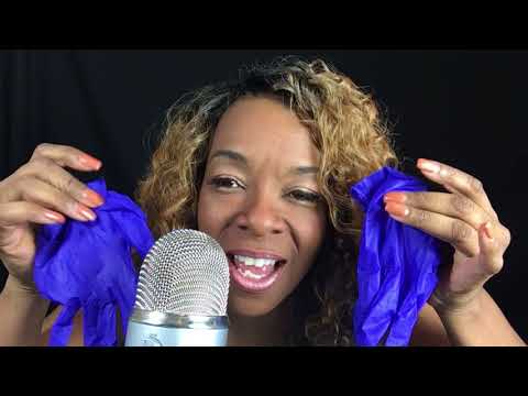 ASMR TALKING WITH LATEX BLUE GLOVES