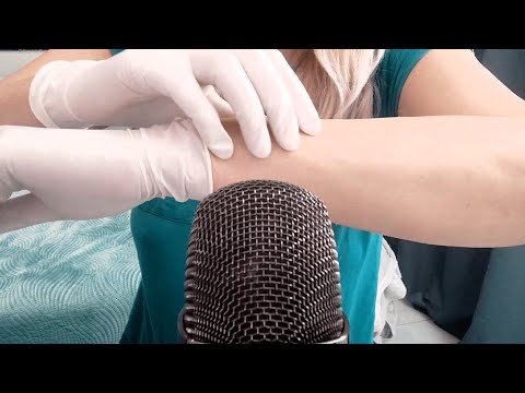 Relaxing ASMR • Latex Gloves Touching Arms & Hair
