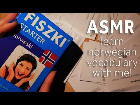 ASMR | learn norwegian vocabulary with me | flashcards, word repetition, close whispering