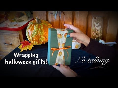 ASMR Wrapping halloween gifts! (No talking version) Packing box for grandchildren.