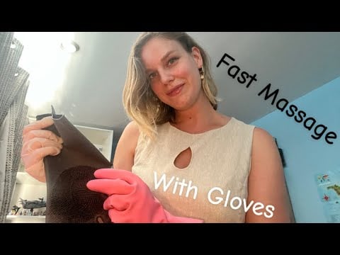 [ASMR] Fast & Aggressive Upper Body Massage With Different Gloves (Latex, Rubber, Silicone)