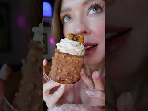 Mini cake crunch. 🤤🌰 The Rocher #asmr #mukbang #asmrfood #eatingsounds #foodasmr