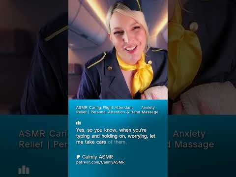 ASMR Caring Flight Attendant ✈️ Anxiety Relief & Hand Massage 💆‍♀️