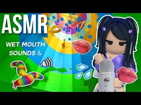 Roblox ASMR ~ tower of hell WET mouth sounds + rainbow slug fidget 😴 *SUPER RELAXING*