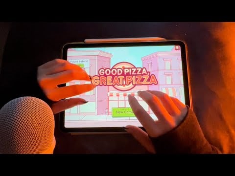 iPad ASMR Good Pizza Great Pizza *Tapping, Whispers, Apple Pencil, No Music*