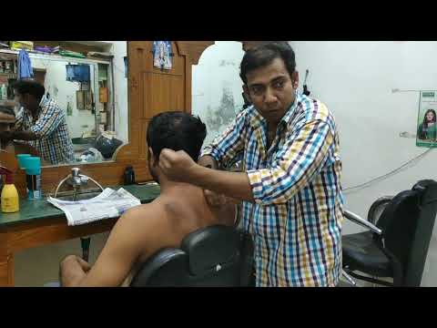 Asim barber asmr Indian New technique head and upper body massage with neck cracking