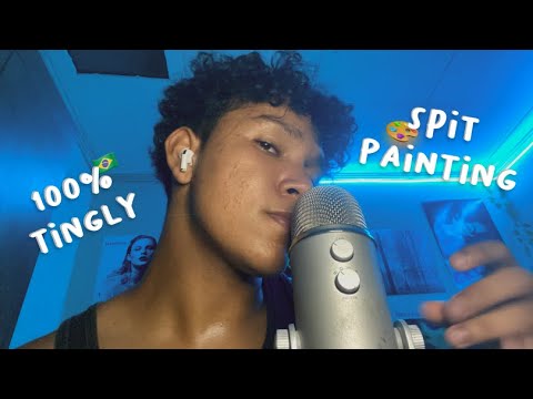 ASMR Spit Painting and Mouth Sounds 🎨