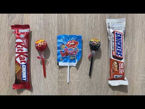 ASMR Unboxing Giant Rainbow Lollipops with Chocolate and Candy Cutting