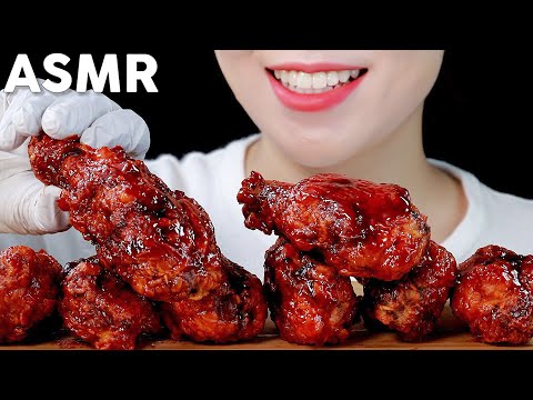 ASMR Spicy Buldak Fried Chicken Eating Sounds | 불닭치킨 먹방 | MINEE EATS