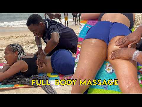 ASMR💫OUTDOOR AT THE BEACH FULL BODY MASSAGE Back, Foot, Neck  | ASMR Full Body Relaxation MASSAGE
