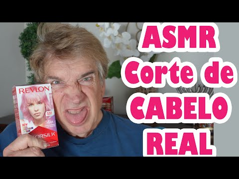 ASMR Caseiro | Pintei o cabelo do SOGRO de ROSA e cortei #VozSuave