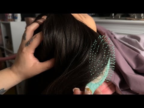 ASMR helping you relax after a long week (BUT it’s only Tuesday 🤭) hair brushing & hair play 😴