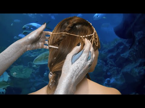 ASMR Hair play and scratch | Mermaid styles your hair NO TALKING ver. - The cruel prince RP