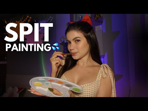 ASMR | SPIT PAINTING COM TINTA COMESTÍVEL 🖌️🎨