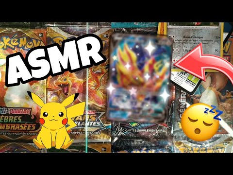 ASMR FRANÇAIS Ouverture de Booster pokémon ✨😴 (et je tape une p'tite dinguerie hehe 😂)