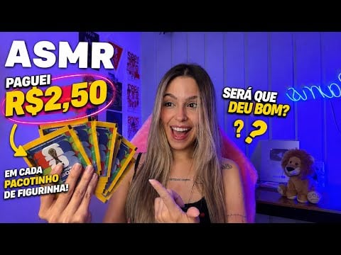     ASMR PAGUEI R$2,50 EM CADA PACOTINHO DE FIGURINHA 😱⚽ SERÁ QUE VALEU A PENA?