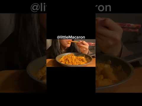 Spicy Cheesy Creamy Rose Tteokkbokki Korean Rice Cake + Buldak Carbonara Ramen Mukbang Asmr #shorts